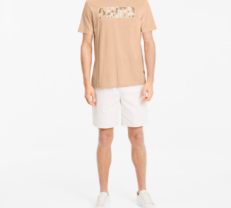 PUMA Rebel Camo Alphabet Printing Short Sleeve Couple Style Pink Red 582781-70