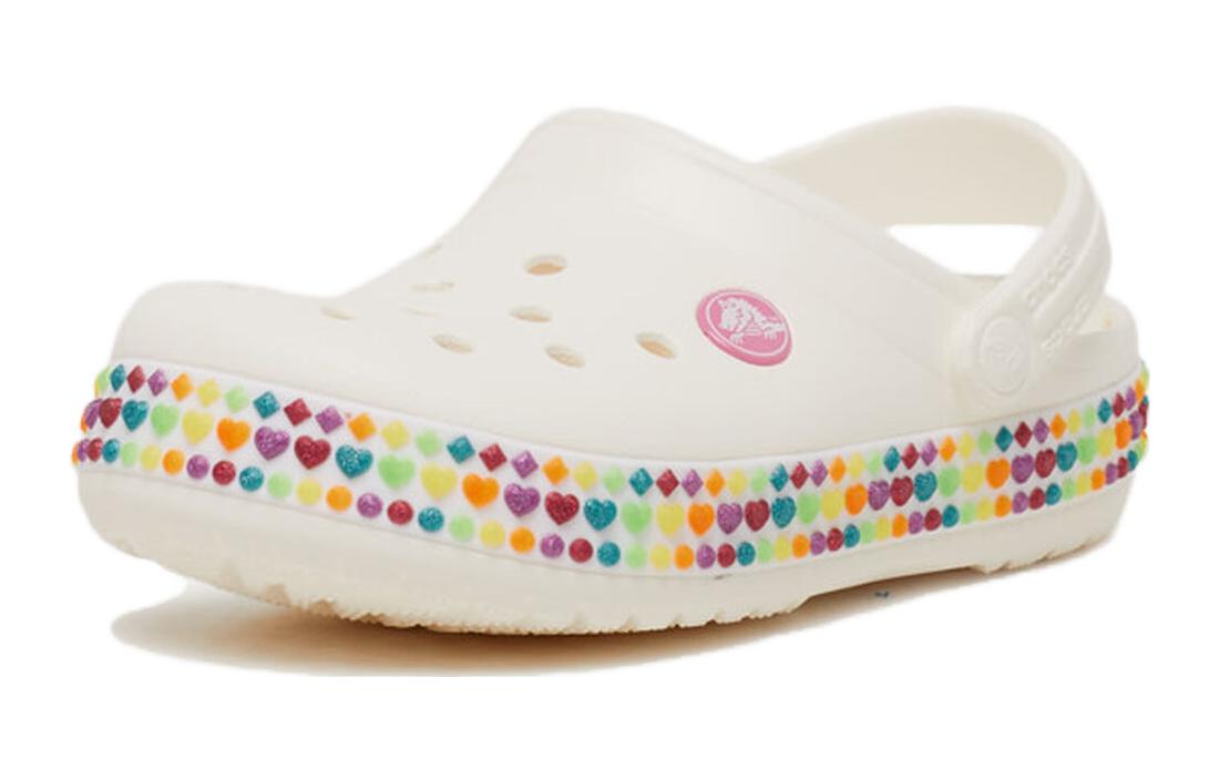 (GS) Crocs Crocband Gem Band Clogs 'White Multi' 207605-100