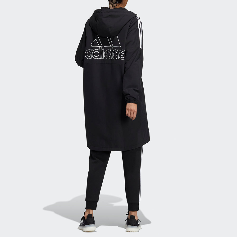 (WMNS) adidas Long Wv Jkt Mid-Length Sports Hooded Jacket Black HG1849