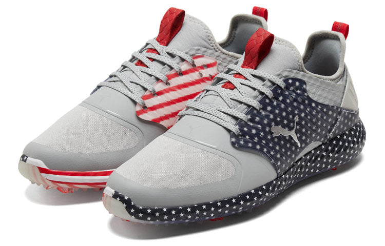 PUMA Ignite Pwradapt Golf Sport Shoe Caged Usa Gray/Red 194709-01
