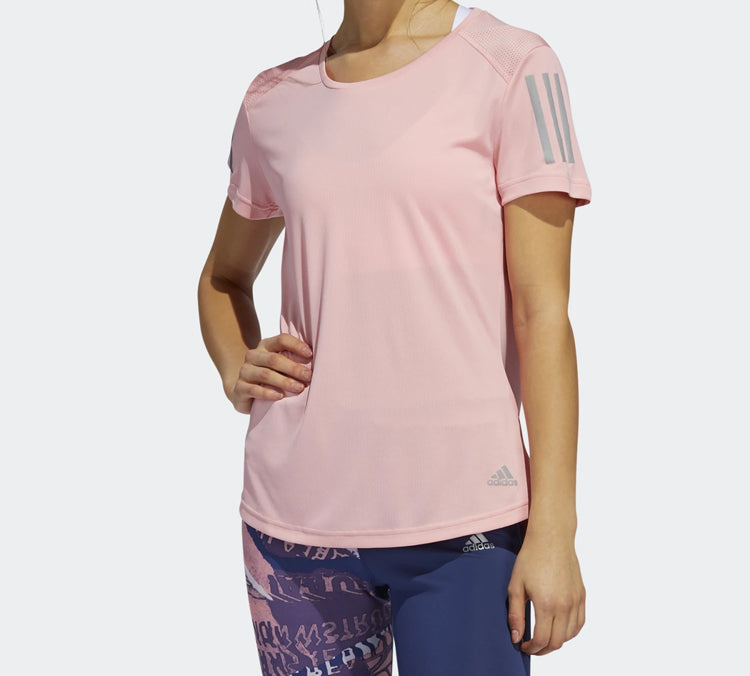 (WMNS) adidas Own The Run Tee Reflective Printing Sports Short Sleeve Pink FL7815