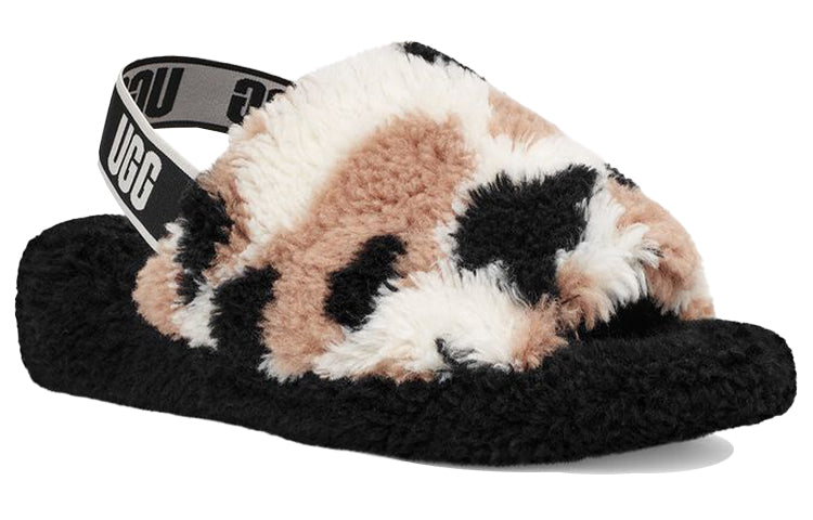 (WMNS) UGG Fluff Yeah 'White Black Brown' 1125231-BLK