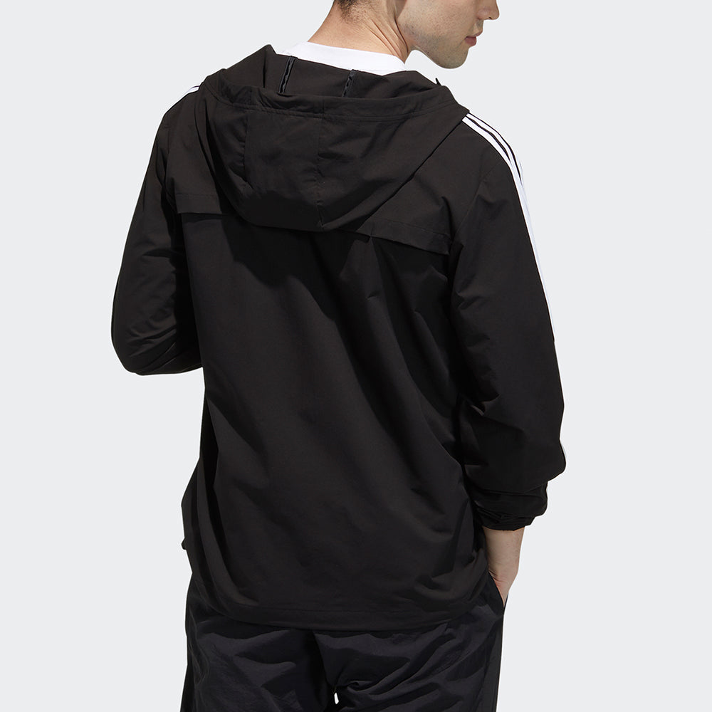 adidas neo M Ce 3s Wb Classic Stripe Windproof waterproof Sports Hooded Jacket Black GP4909