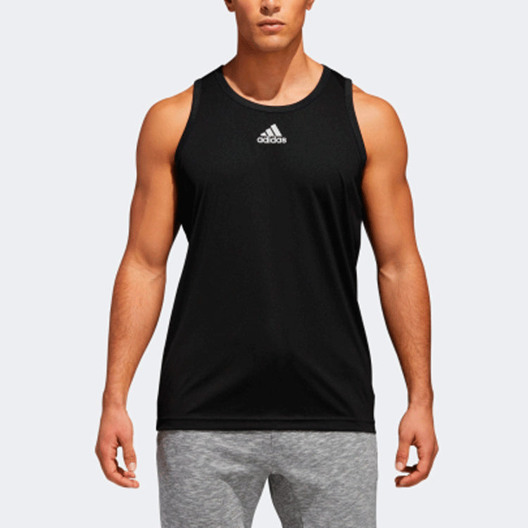 Men's adidas Logo Printing Solid Color Basketball Jersey/Vest Black CZ1453