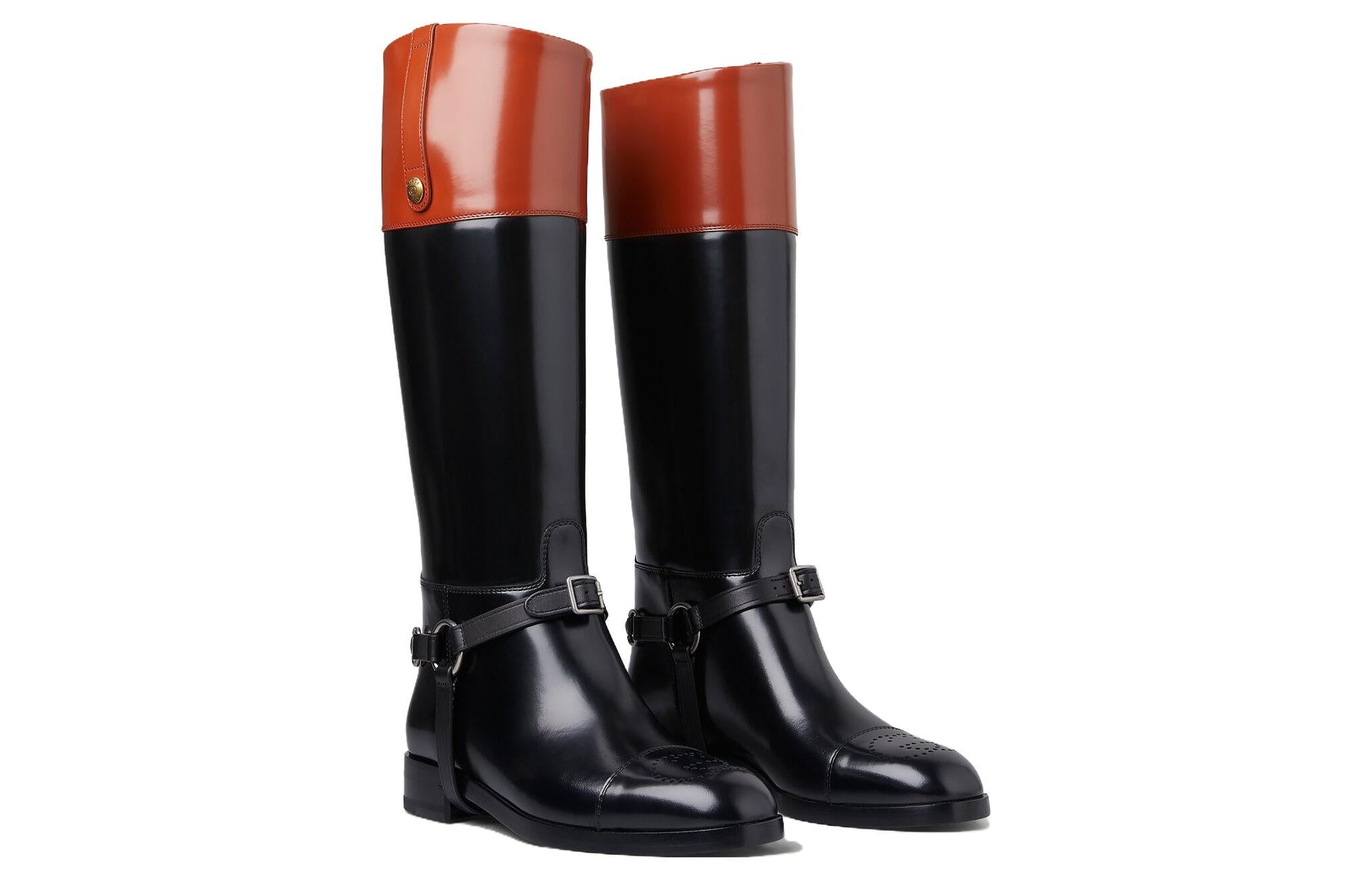 (WMNS) Gucci Knee-high Boot With Harness 'Black Brown' 674670-DS8J0-1079