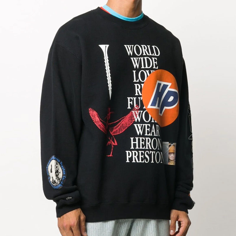 Men's HERON PRESTON Logo Printing Sports Black HMBA014F20JER0021001