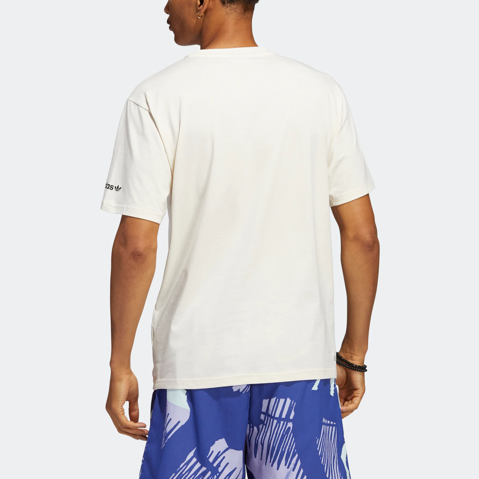 Men's adidas originals Cartoon Florets Alphabet Printing Round Neck Sports Short Sleeve Creamy White T-Shirt HC2141