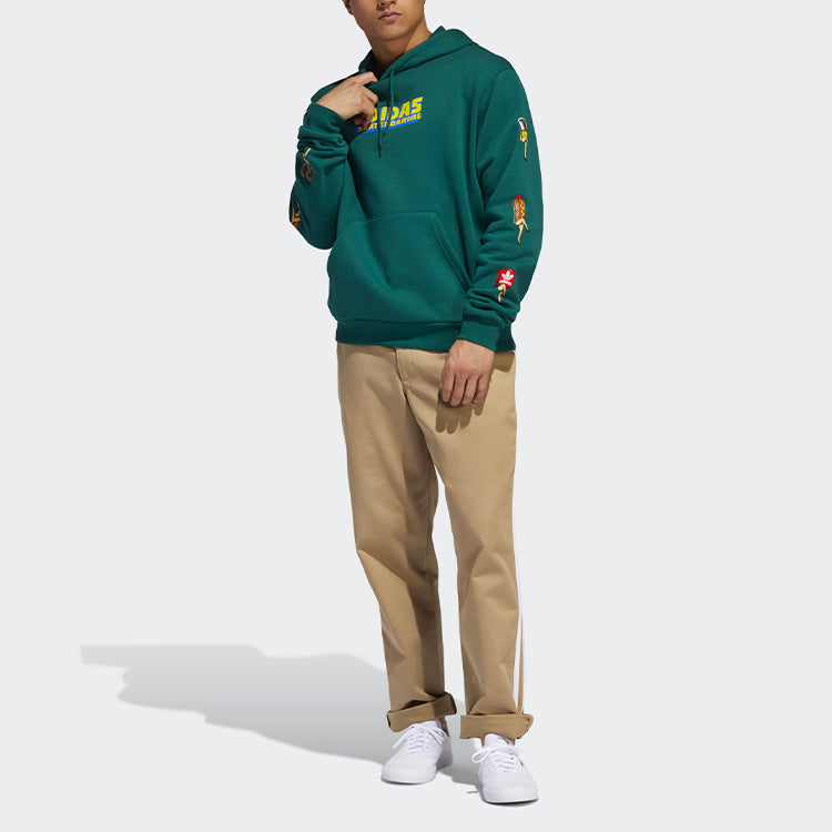 adidas originals Casual Sports logo Pullover Long Sleeves Green EC7335