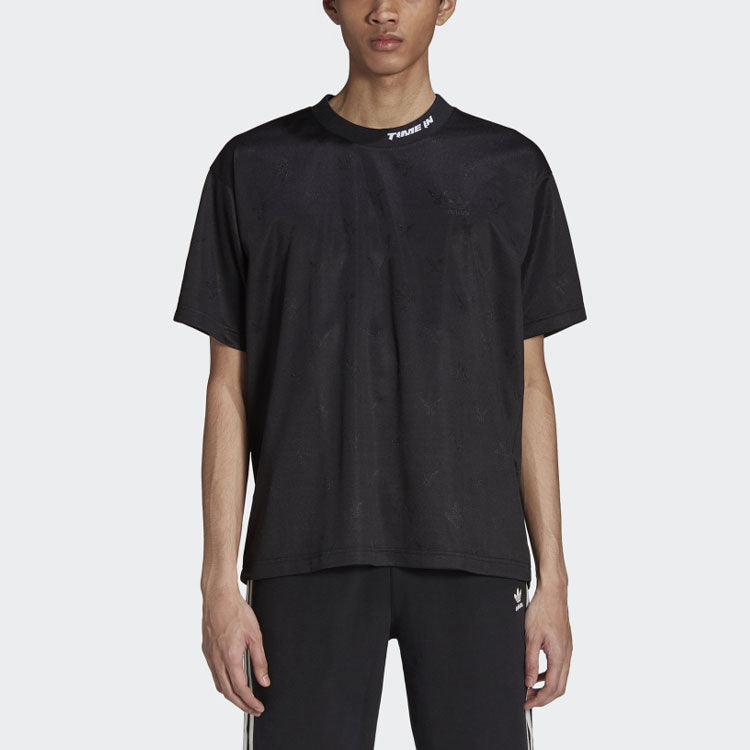 adidas originals x NINJA Crossover Collar Alphabet Sports Round Neck Short Sleeve Black GP2316