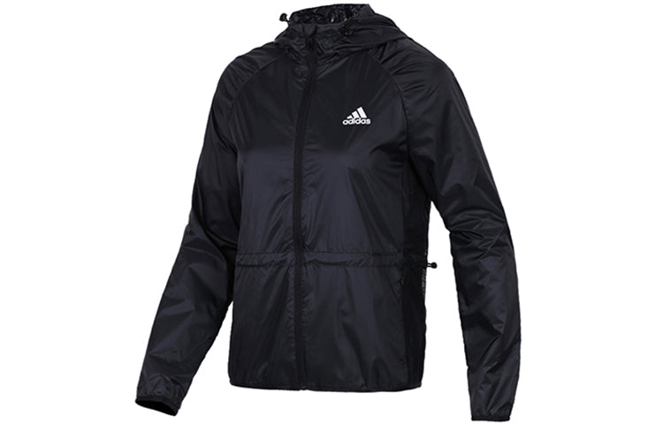 (WMNS) adidas Windbreaker Sport Hoodie Jacket Black CV5708