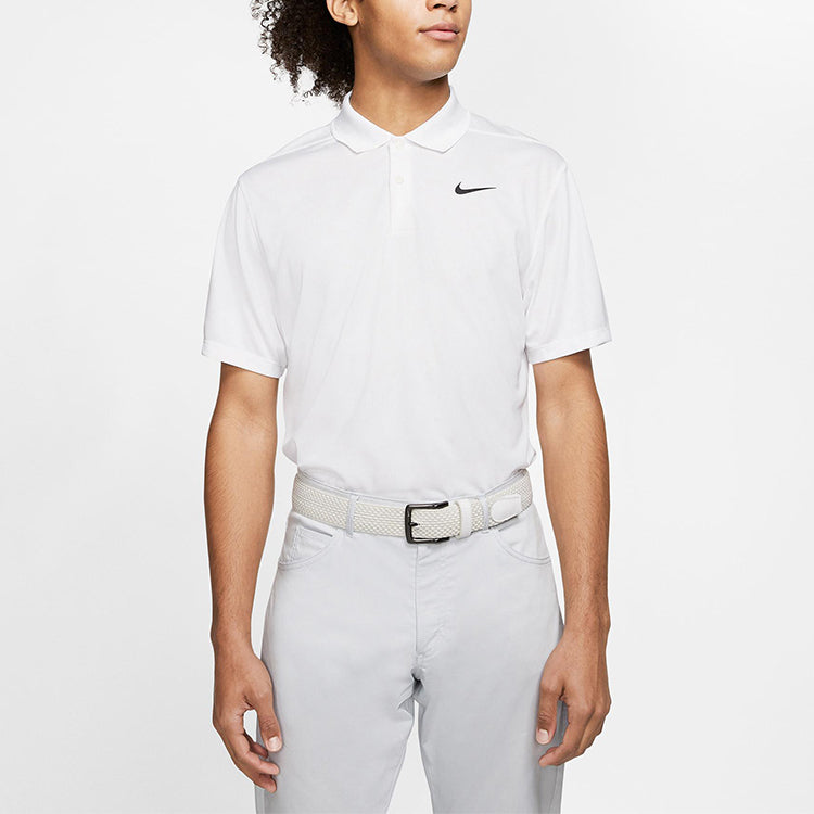 Nike Dri-fit Victory Logo Quick Dry Breathable Sports Short Sleeve Polo Shirt White BV0355-100