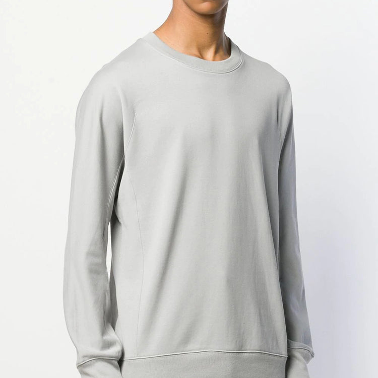 Men's Y-3 Back Logo Printing Round Neck Pullover Gray FJ0351