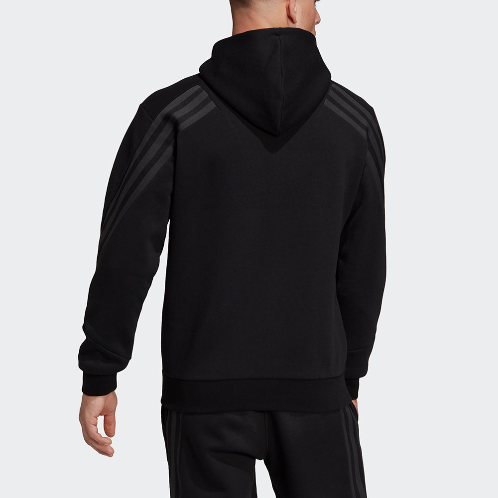 adidas M Fi Wtr Fz Stripe Sports Hooded Jacket Black H44178
