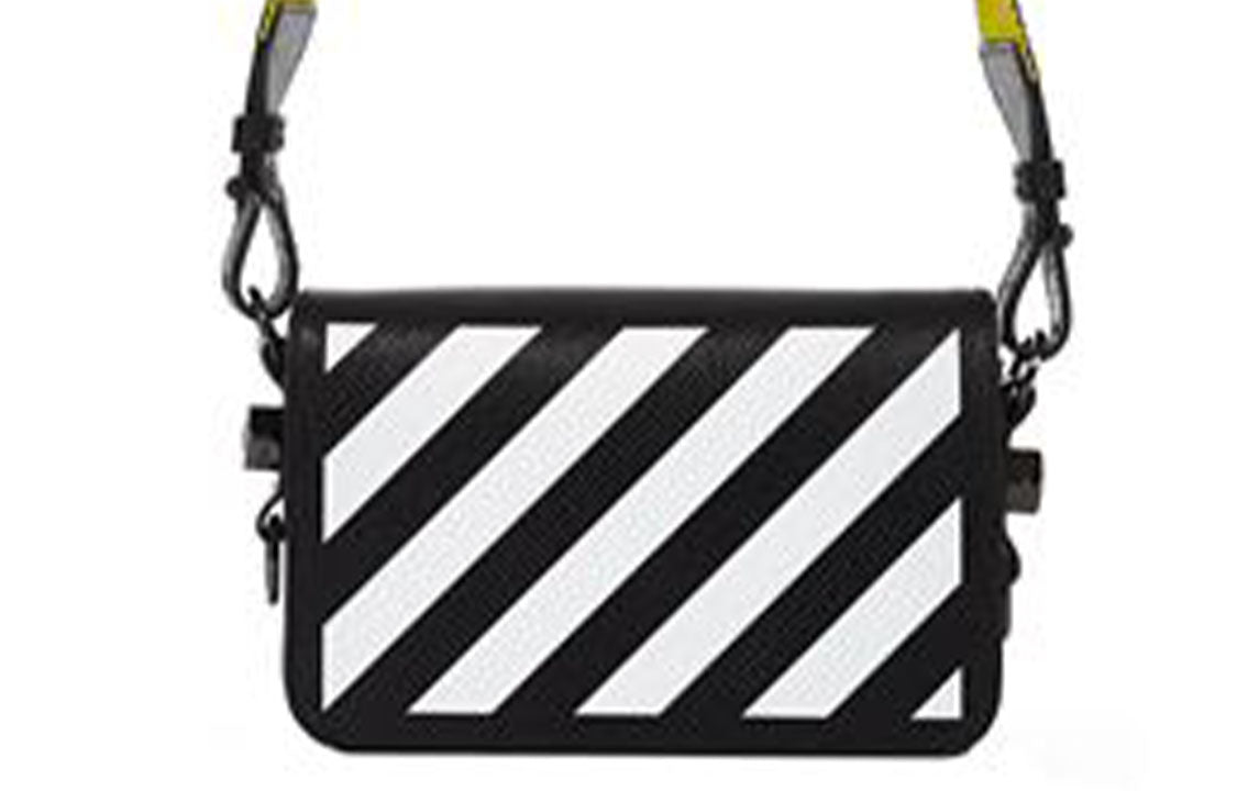 (WMNS) Off-White Binder-clip Stripe Messenger Bag Black OWNA038F20LEA0041001
