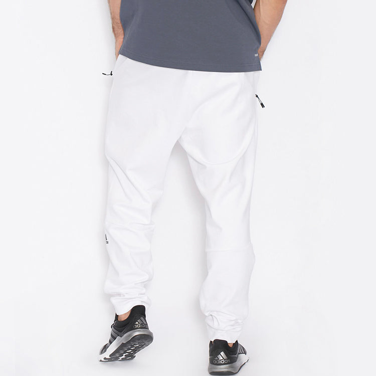 adidas ZNE logo Knit Casual Loose Sports Long Pants White AZ3007