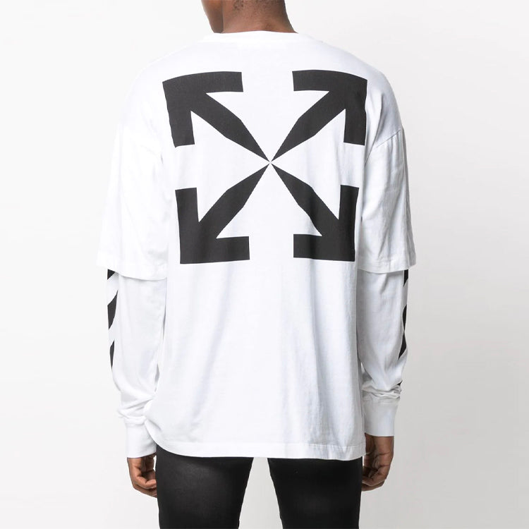 Off-White SS21 Pattern Printing Long Sleeves White OMAB022R21JER0010110
