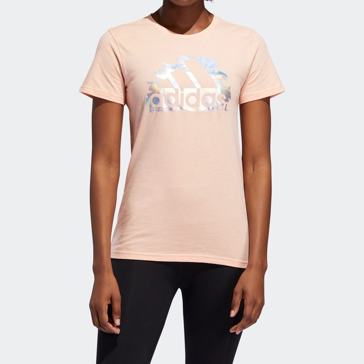 (WMNS) adidas Logo Tee 'Pink' ED8145