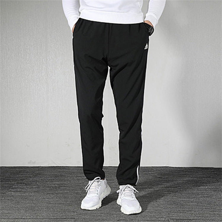 adidas WhitePlaid Knitted Sports Long Pants Men Black FM5459