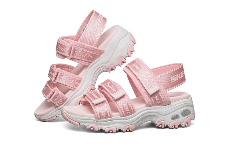 (GS) Skechers Dlites Sandals 'Pink White' 664167L-PNK
