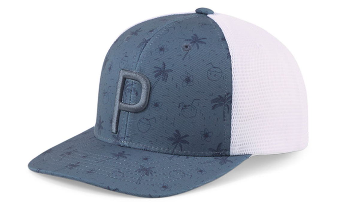 PUMA Tropical Bliss P Trucker Snapback Cap 'Grey Pink Teal' 024258