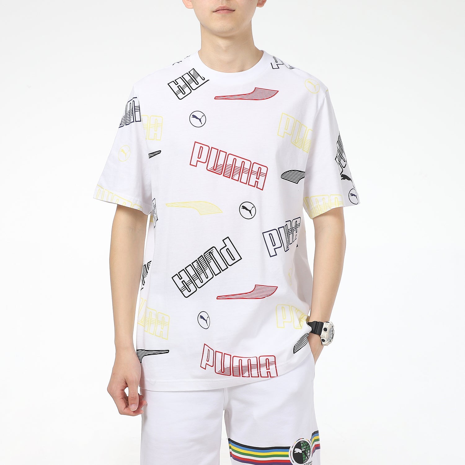 PUMA Solid Regular Fit T-Shirt 'White' 532706-02