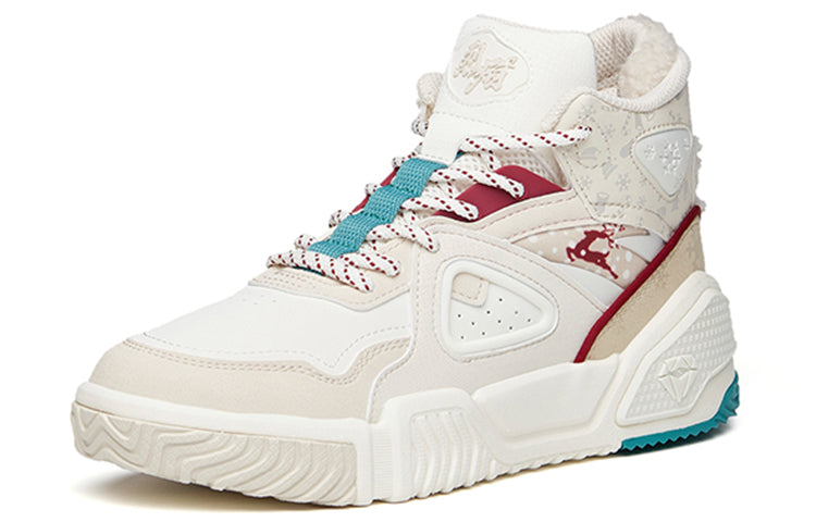 (WMNS) ANTA Life Series Sneakers High 'Flame Grey White Red' 122148088-8