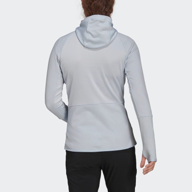 (WMNS) adidas Terrex W Tx Flooce Hdj Reversible Outdoor Sports Hooded Jacket Light Blue H514611