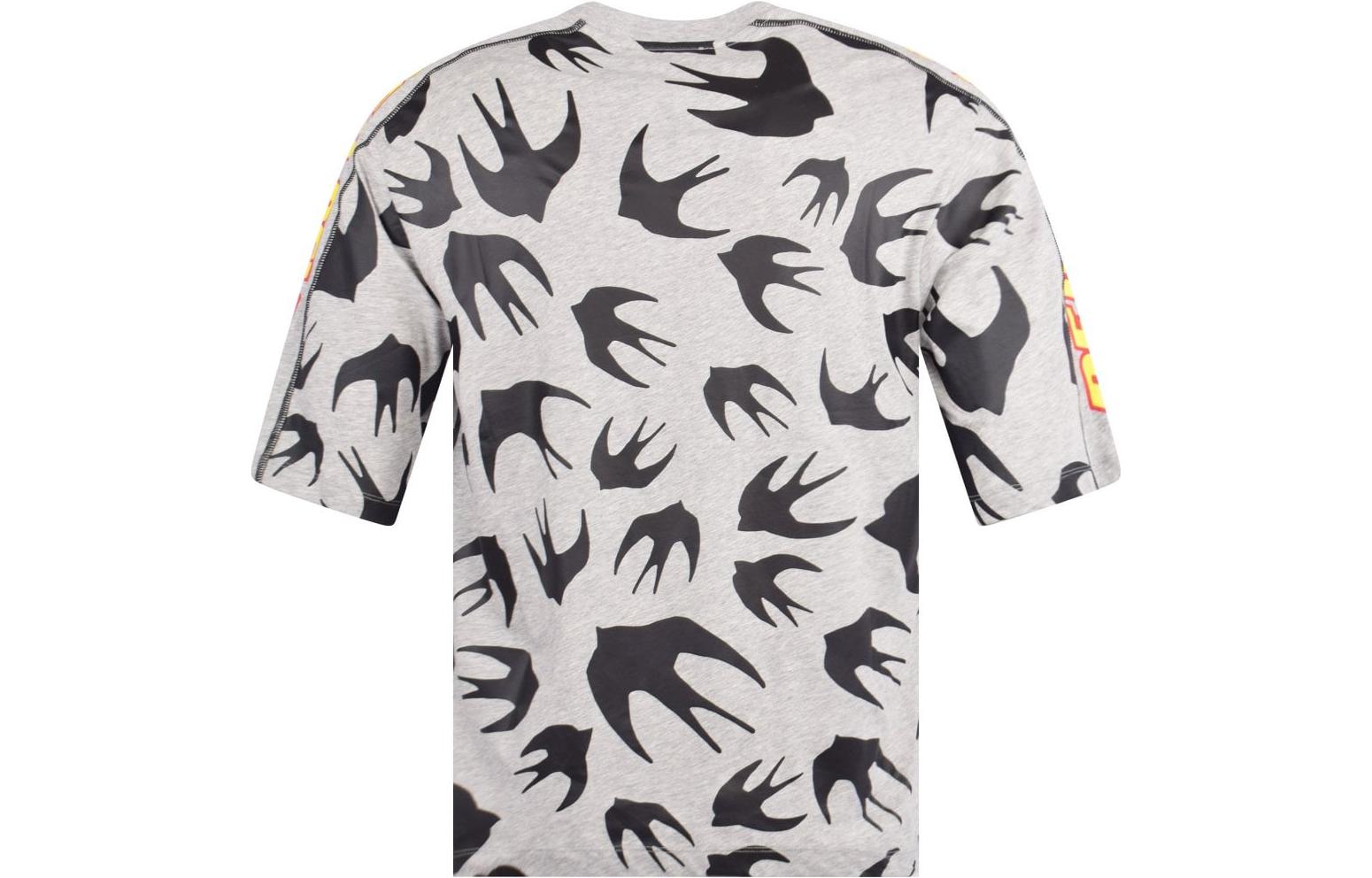 McQ Alexander McQueen Classic Printing Cotton Short Sleeve Unisex light grey 527529-RMT70-1225