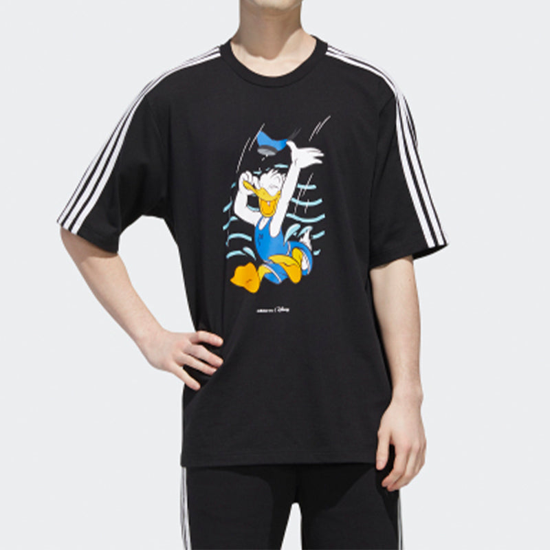 Men's adidas neo Donald Duck Sports Short Sleeve Black T-Shirt GJ5647