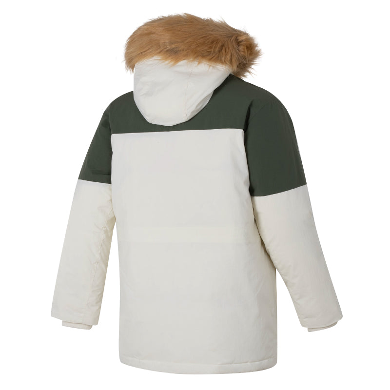 New Balance Warm Hooded Down Jacket Asia Sizing 'White Black' AMJ34323-CIC