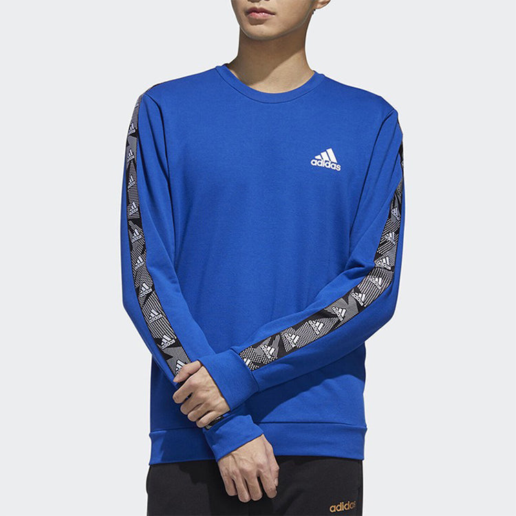 Men's adidas Round Neck Pullover Sports Blue GD5449