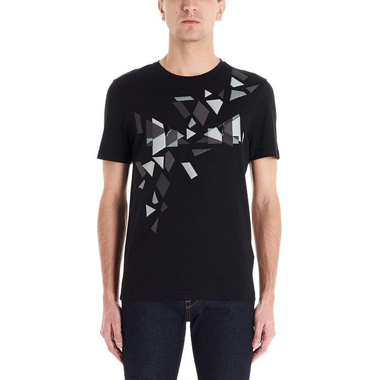 Men's FENDI Crew Neck Geometry Short Sleeve Black FAF532-AAY5-F0GME