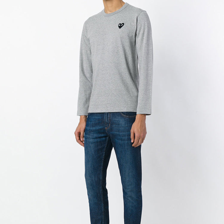 COMME des GARCONS PLAY Long Sleeves Logo Tee 'Grey' AZ-T122-051-1