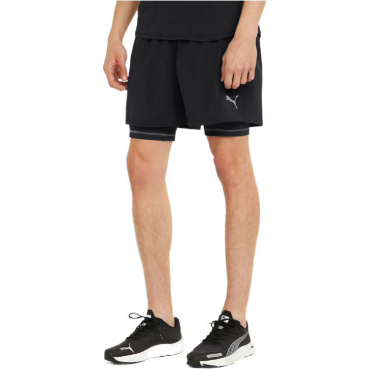 PUMA Graphic 2-In-1 5 Running Shorts 'Black' 521049-51