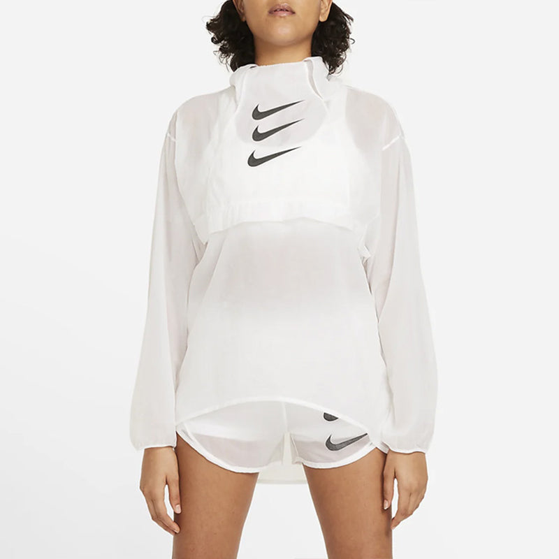 (WMNS) Nike Run Division Casual Breathable Sports Windproof Hooded Jacket White DA1276-100