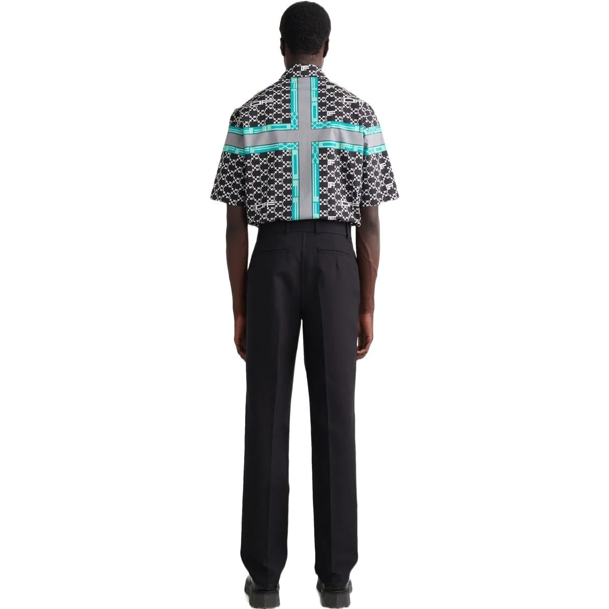 Men's Off-White FW22 Solid Color High Waist Straight Casual Pants/Trousers Version Black OMCA206S22FAB0011000