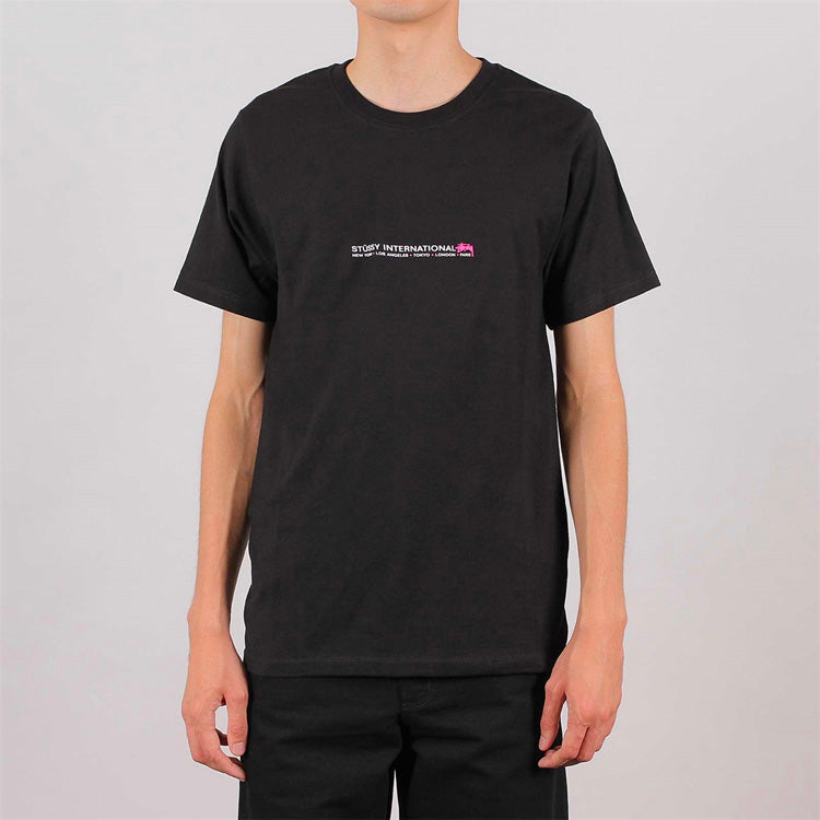 Stussy Fire Palm Tee Pattern Short Sleeve Unisex Black 1904428-BLACK
