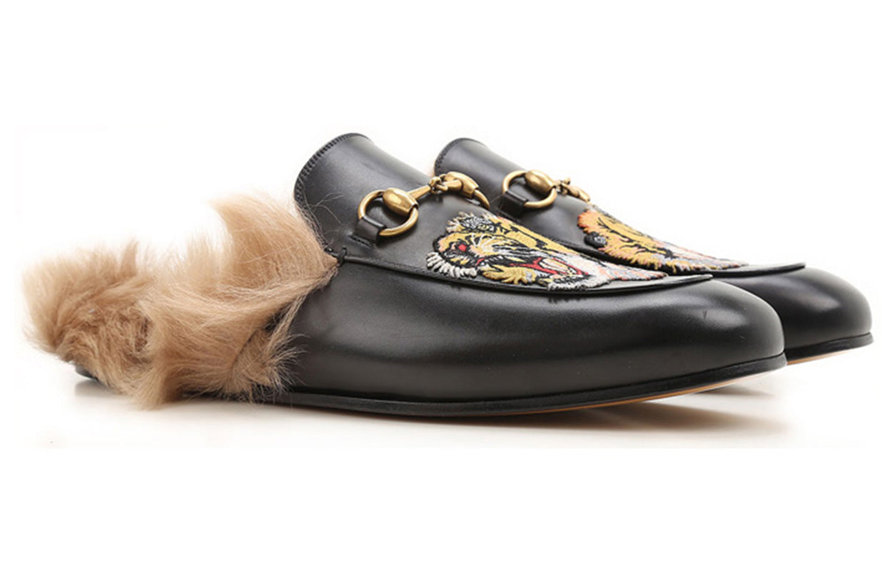 Gucci Princetown with Tiger Appliqueleather 'Black' 451209-DKHH0-1063