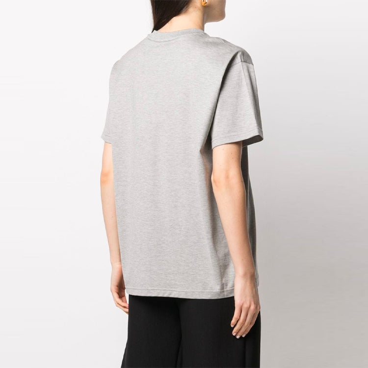 Burberry SS21 Cotton Round Neck Logo Short Sleeve Gray 80294621