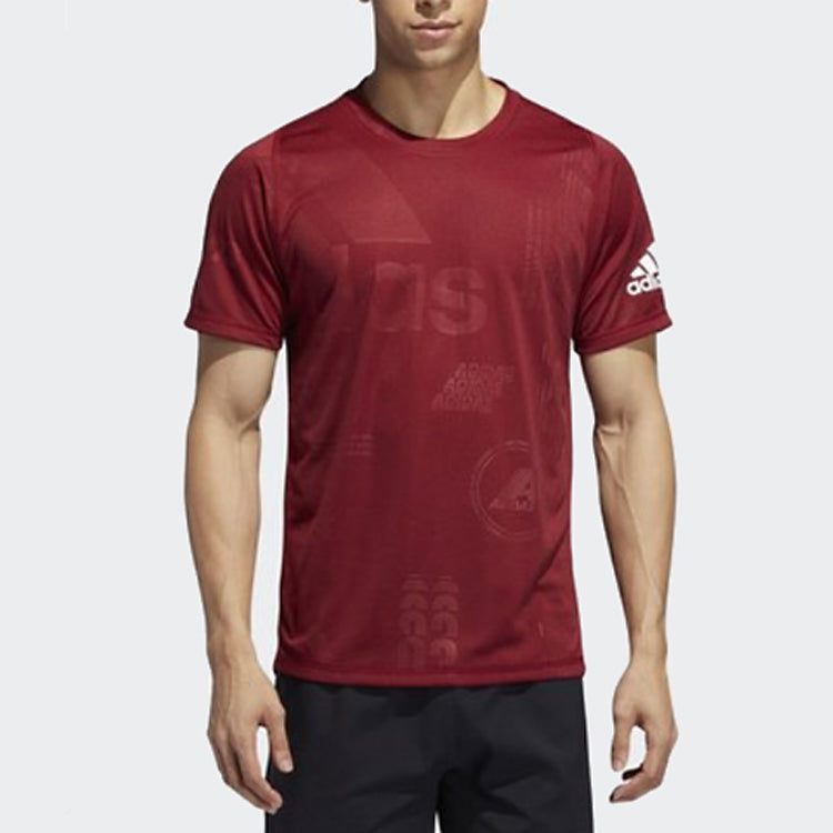 adidas Training Sports Pullover Round Neck Short Sleeve Red DZ7345