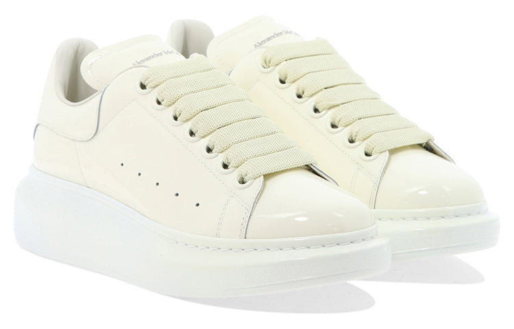 (WMNS) Alexander McQueen Glossy Low-Top Sneakers 'Cream White' 718130WIA347904