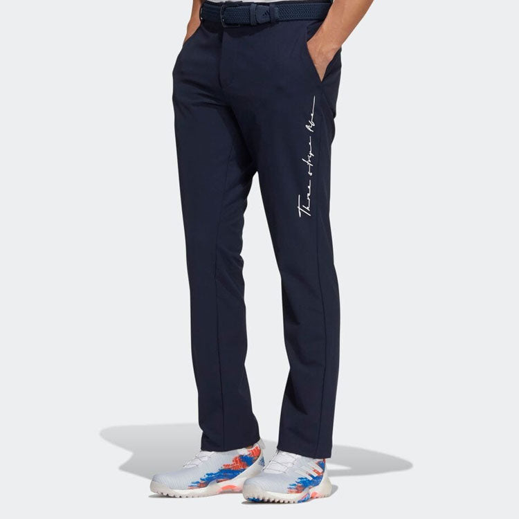 Men's adidas Solid Color Button Straight Casual Pants/Trousers Blue HA3270