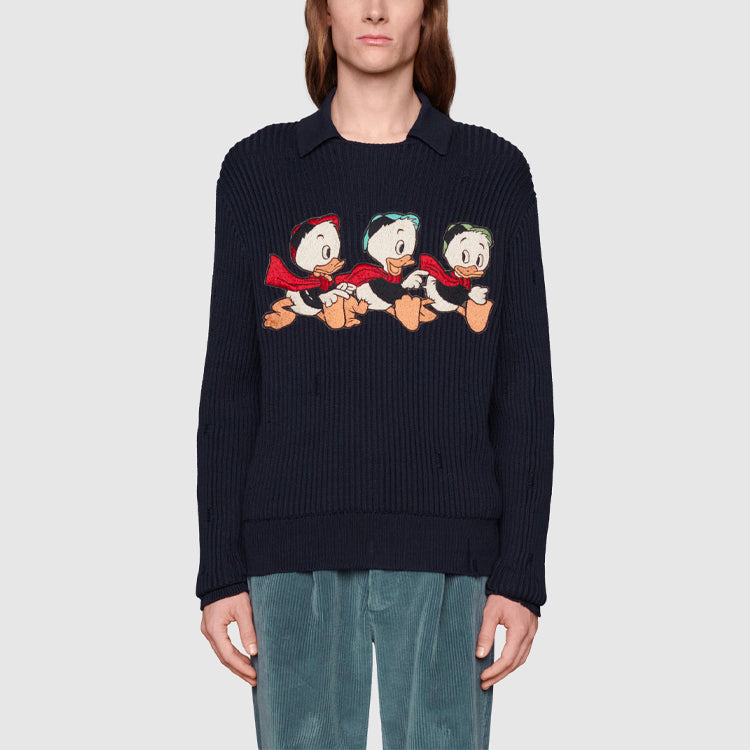Gucci x Disney SS21 Cotton-Wool-Blend Turtleneck Sweater For Men Navy 645287-XKBPD-4330