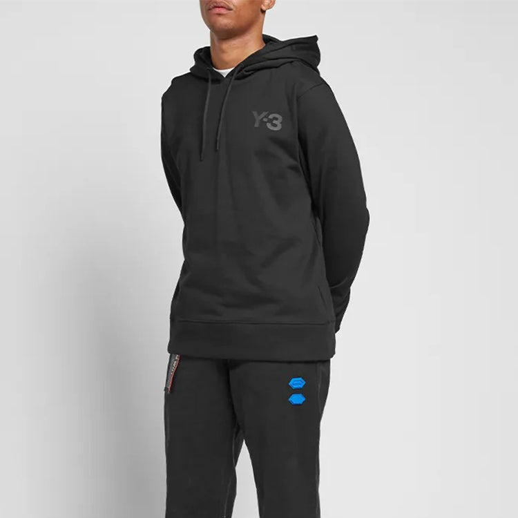 Men's Y-3 logo Hooded Drawstring Black FJ0419