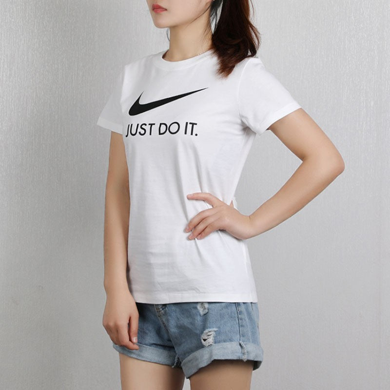 (WMNS) Nike Chest Logo Pattern Loose Round Neck Short Sleeve T-shirt White CU1252-100