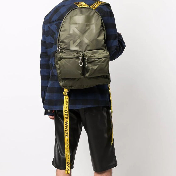Men's Off-White Green Backpack OMNB003F21FAB0065555