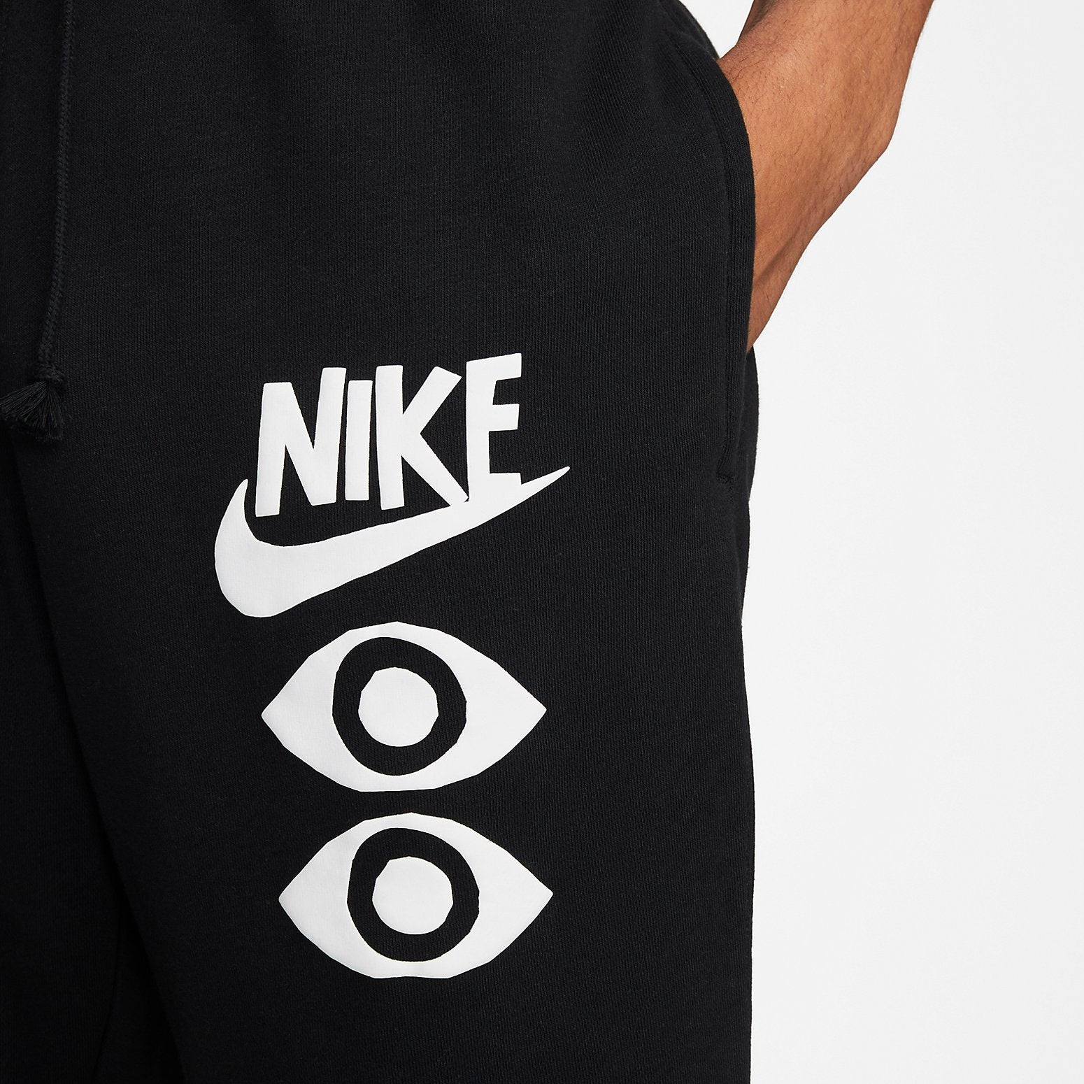 NIKE Sportswear French Terry Pants 'Black White' DQ4173-010