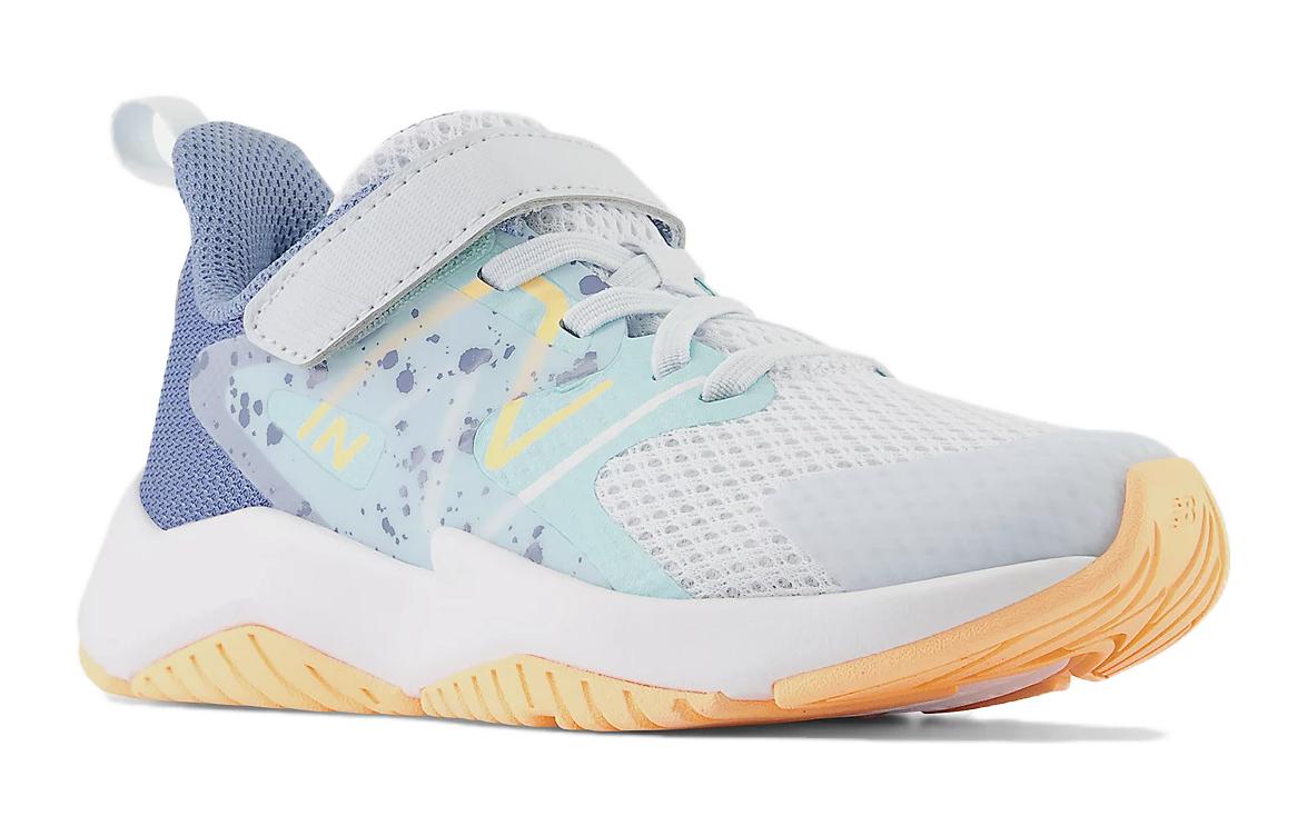 (GS) New Balance Rave Run V2 Bungee Lace Top Strap 'Ice Blue Solar Flare' YTRAVIB2