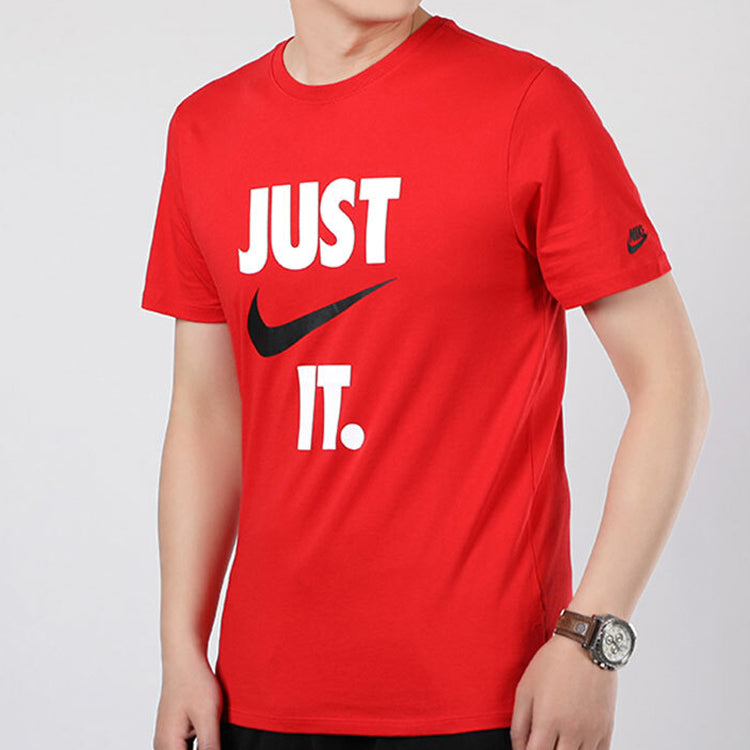 Nike Sportswear Alphabet Printing Round Neck Short Sleeve Red AQ5195-650