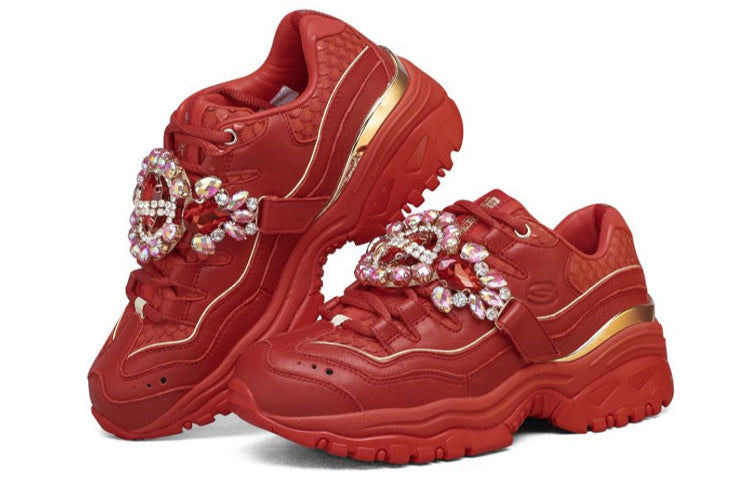 (WMNS) Skechers D'lites 2.0 Running Shoes Red 7149247-RED